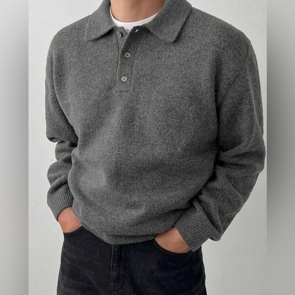 I LEVRIERI Other - I LEVRIERI Merino Wool Gray Collared Sweater